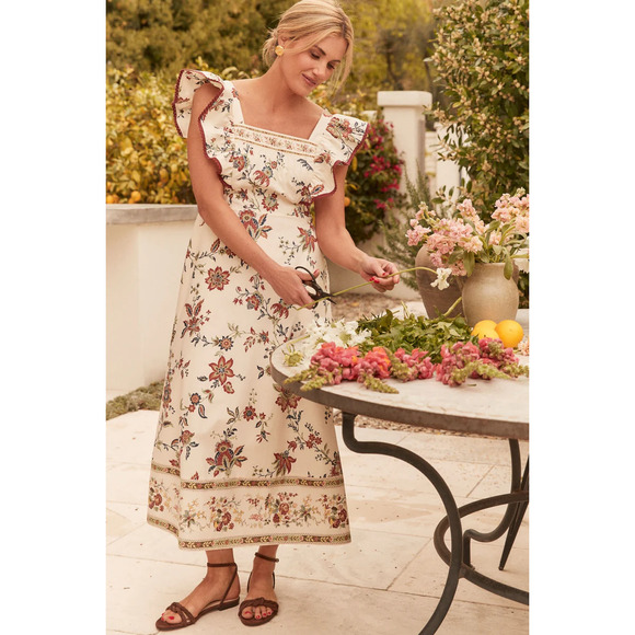 NWT Tuckernuck x Studio McGee Terracotta Cotton Nora Dress Red Chintz Size Small - Picture 6 of 16